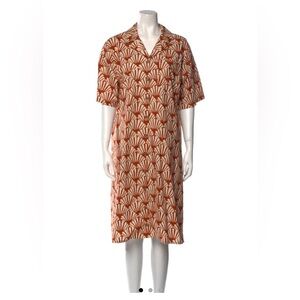 NWOT La DoubleJ Bowling Ventaglio-Print Poplin Dress XL